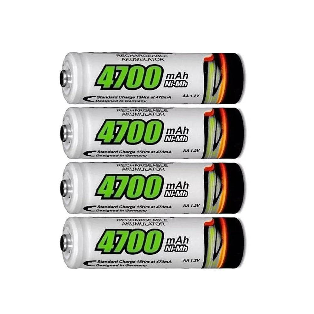 kit - 4 pilhas AA 4700mAh recarregáveis - Valor Digital