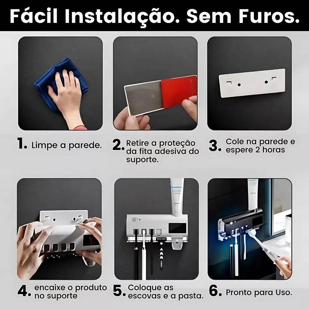 Suporte Esterilizador UV para Escovas de Dentes - CleanBrush UV - Valor Digital